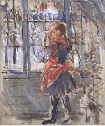 L Enfant au Tablier Rouge, a sketch Berthe Morisot